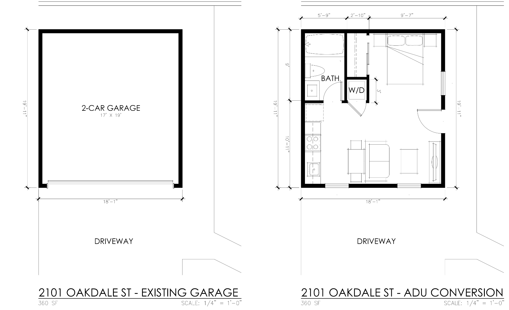 Oakdale ADU conversion floor plan